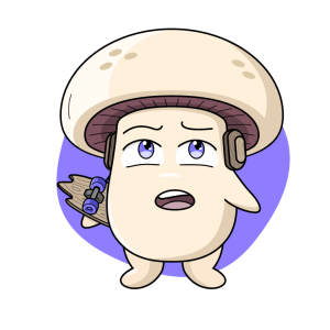 Mini mushroom growers skateboard mushroom character